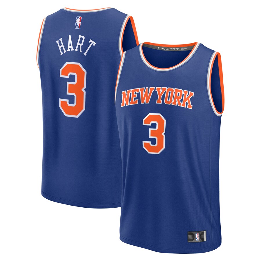 Men's New York Knicks Josh Hart Fanatics Blue Fast Break Replica Player Jersey - Icon Edition - Puhuasuan