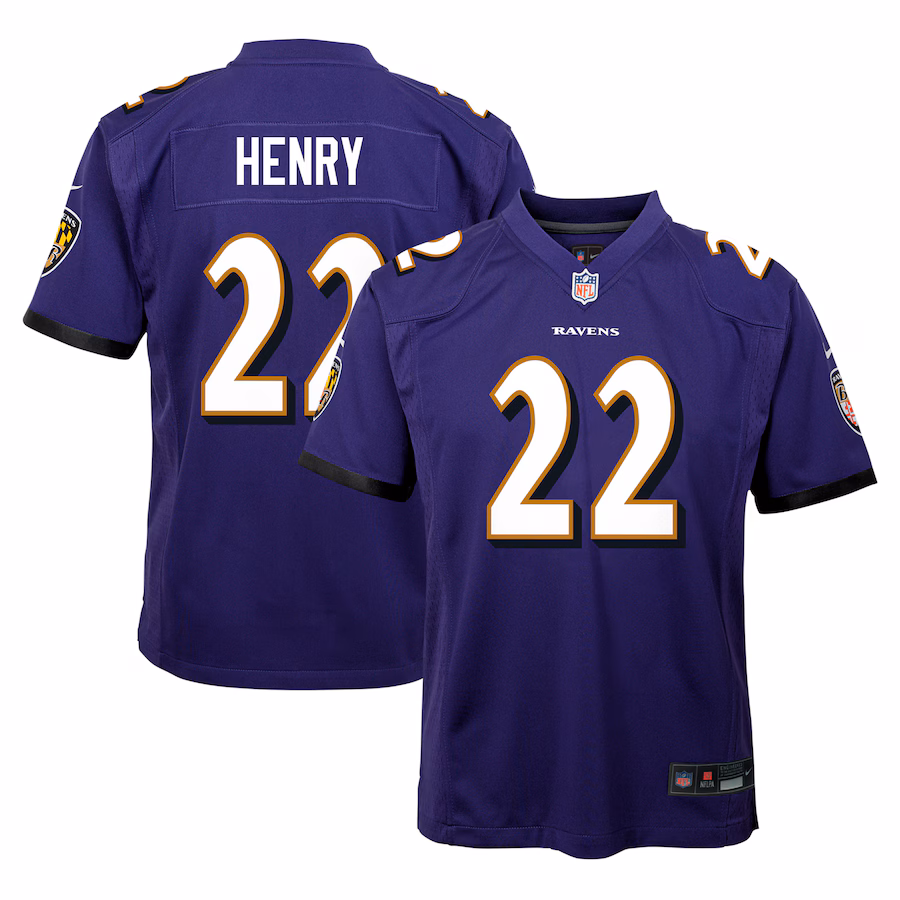 Youth Baltimore Ravens Derrick Henry Nike Purple Team Player Game Jersey - Puhuasuan