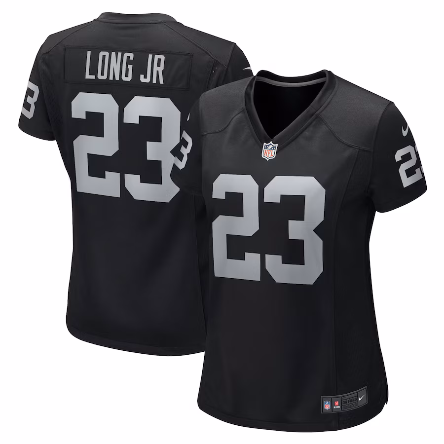 Women's Las Vegas Raiders David Long Jr. Nike  Black Team Game Jersey - Puhuasuan