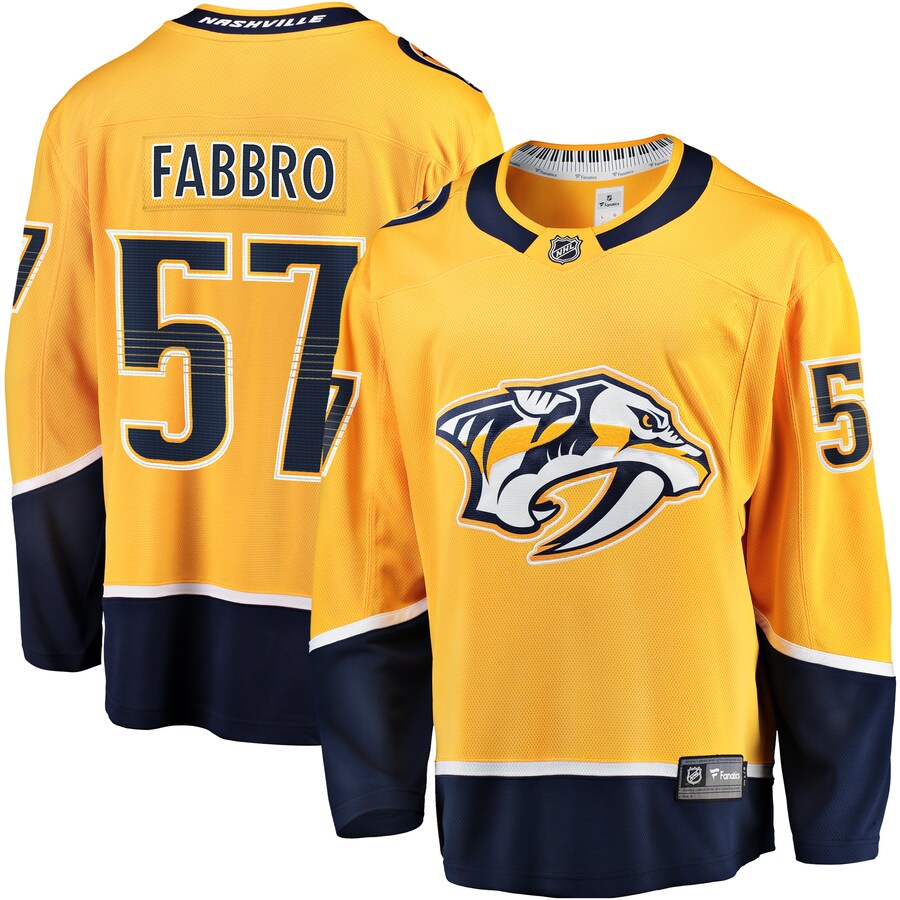 Men's Nashville Predators Dante Fabbro Fanatics Branded Gold Replica Player Jersey - Puhuasuan
