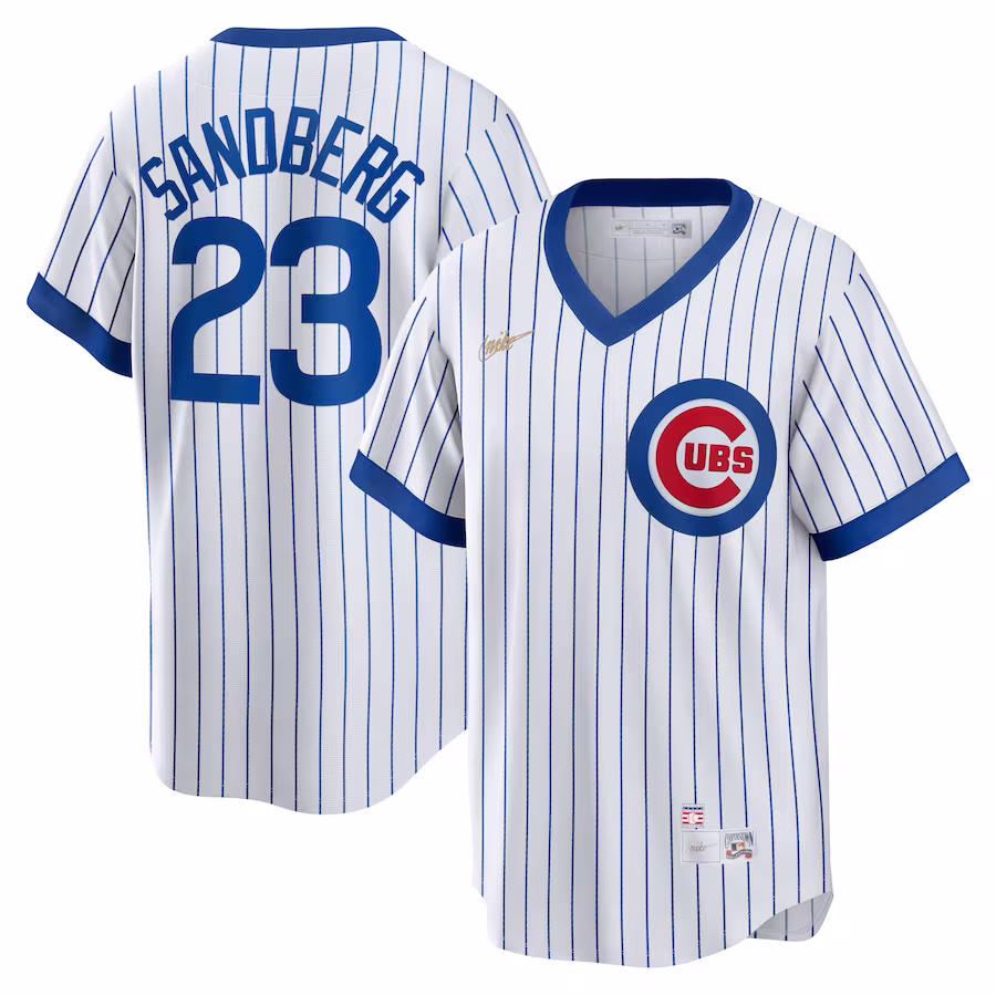 Men's Chicago Cubs Ryne Sandberg Nike White Home Cooperstown Collection Player Jersey - Puhuasuan