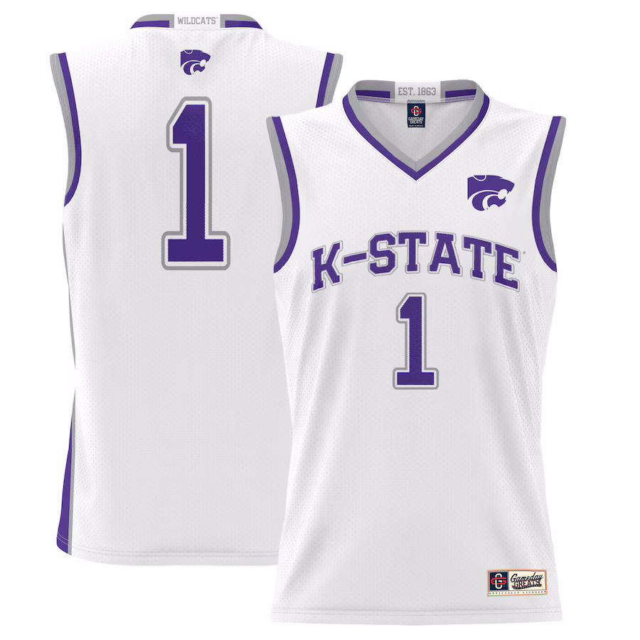 Youth GameDay Greats #1 White Kansas State Wildcats Lightweight Basketball Jersey - Puhuasuan