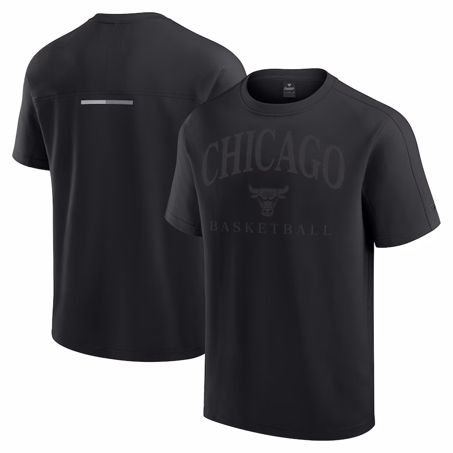Men's Chicago Bulls Fanatics Black Flex Tri-Blend T-Shirt - Puhuasuan