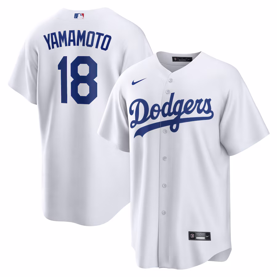Men's Los Angeles Dodgers Yoshinobu Yamamoto Nike White Home Replica Player Jersey - Puhuasuan
