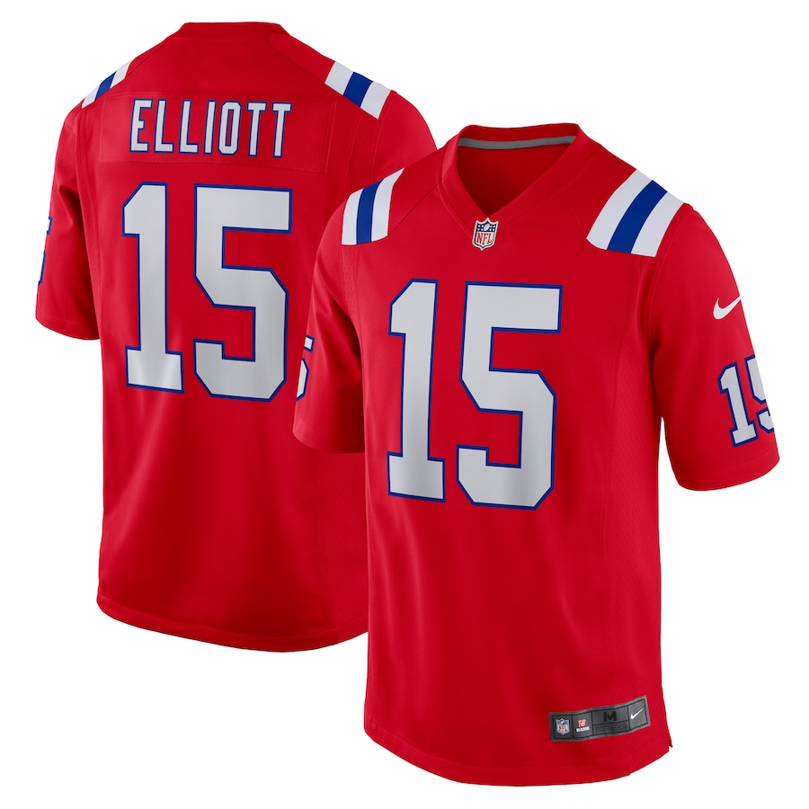Men's New England Patriots Ezekiel Elliott Nike Red Alternate Game Player Jersey - Puhuasuan