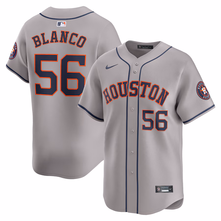 Men's Houston Astros Ronel Blanco Nike Gray Away Limited Player Jersey - Puhuasuan