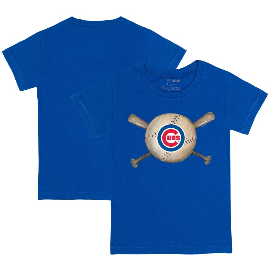 Youth Chicago Cubs Tiny Turnip Royal Baseball Cross Bats T-Shirt - Puhuasuan
