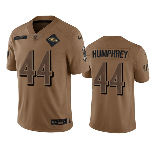 Men's Baltimore Ravens #44 Marlon Humphrey 2023 Brown Salute To Service Limited Football Stitched Jersey - Puhuasuan