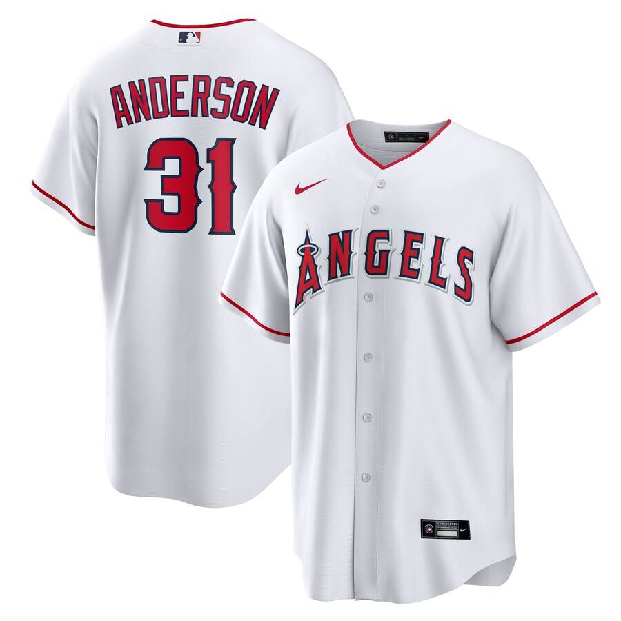 Men's Los Angeles Angels Tyler Anderson Nike White Home Replica Jersey - Puhuasuan