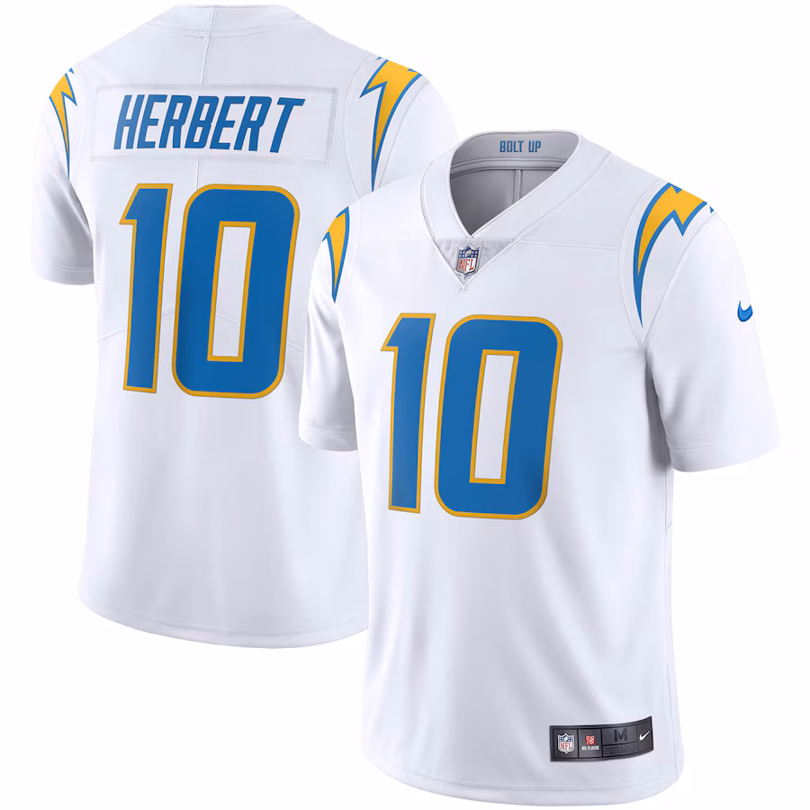 Men's Los Angeles Chargers Justin Herbert Nike White Vapor Limited Jersey - Puhuasuan
