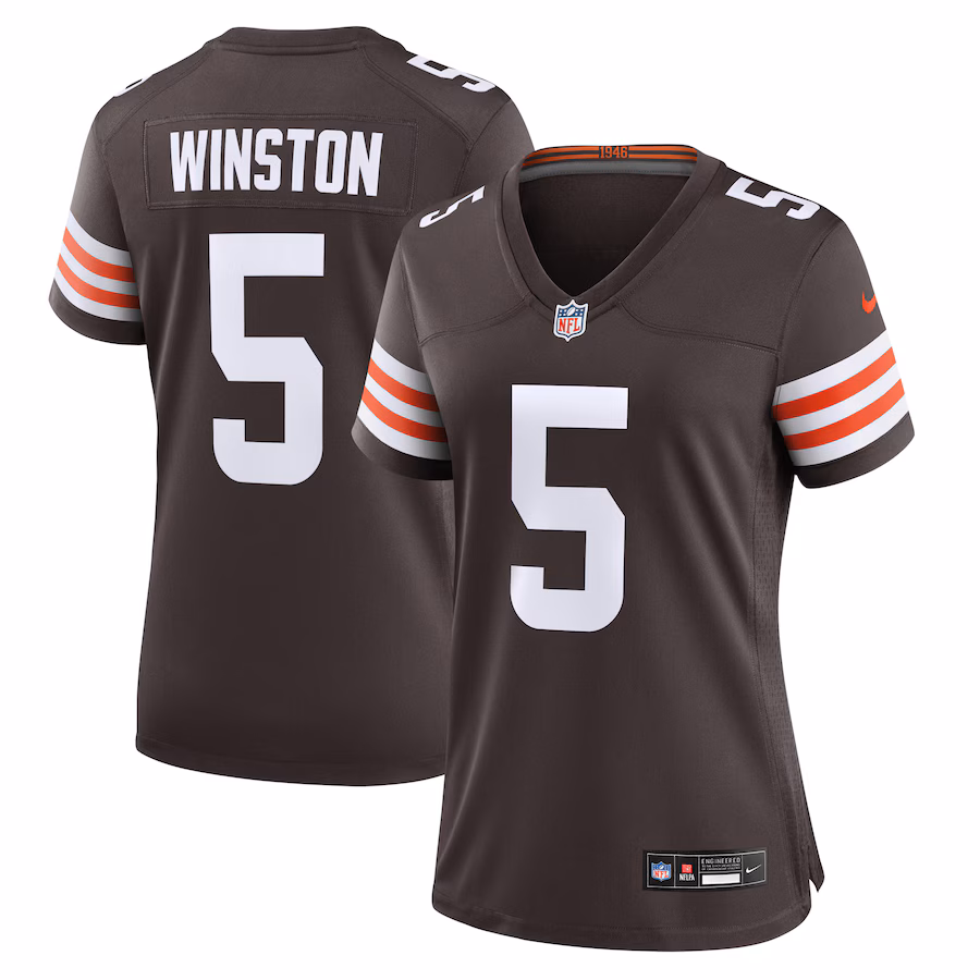 Women's Cleveland Browns Jameis Winston Nike Brown Game Jersey - Puhuasuan