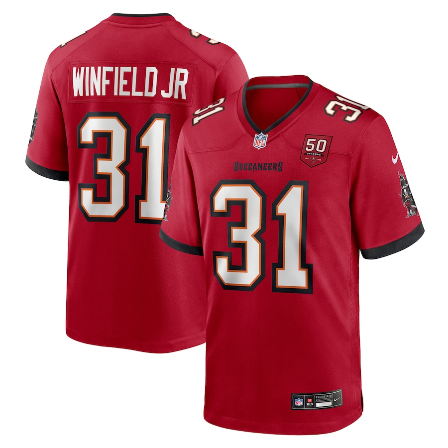 Men's Tampa Bay Buccaneers Antoine Winfield Jr. Nike Red 50th Anniversary Game Jersey - Puhuasuan