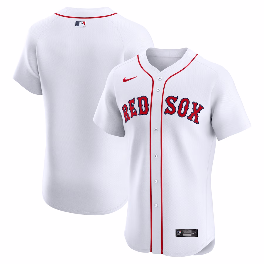 Men's Boston Red Sox Nike White Home Elite Jersey - Puhuasuan