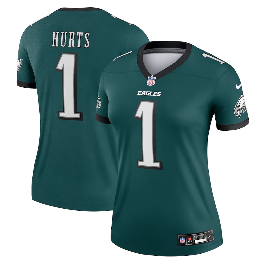 Women's Philadelphia Eagles Jalen Hurts Nike Midnight Green Legend Player Performance Top - Puhuasuan