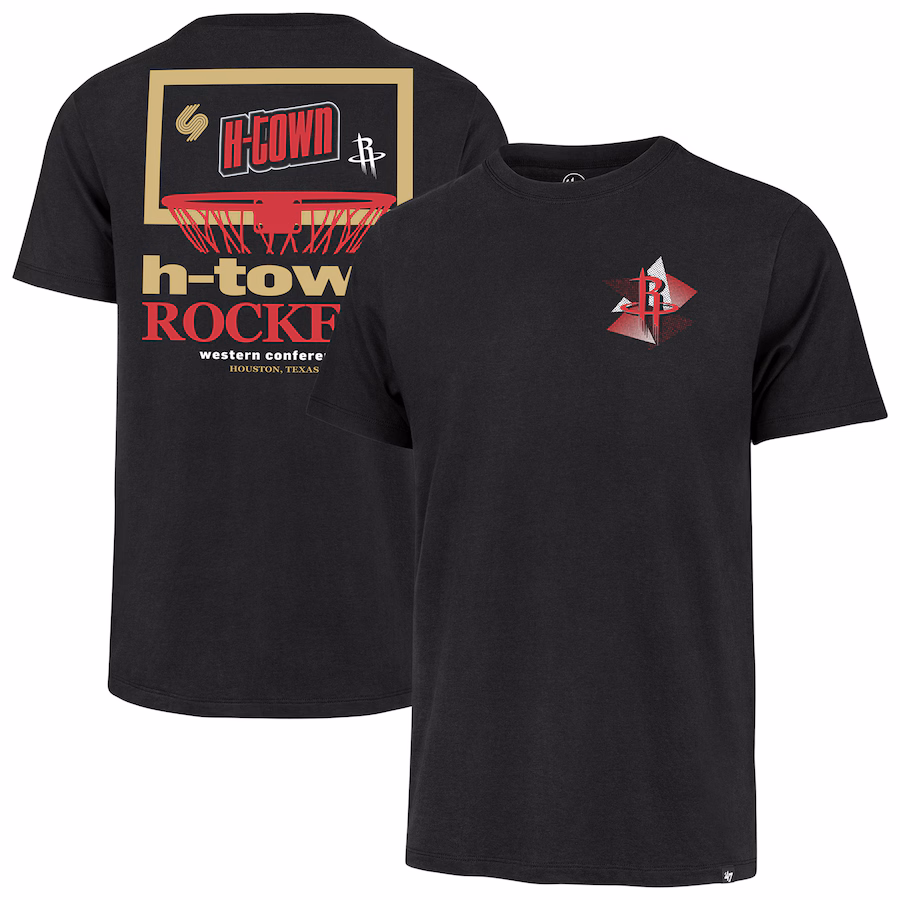 Men's Houston Rockets  '47 Black City Edition Backboard T-Shirt - Puhuasuan