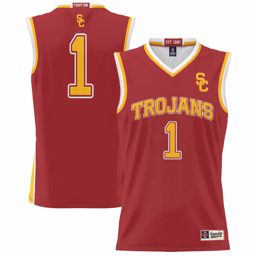 Unisex GameDay Greats #1 Cardinal USC Trojans Lightweight Basketball Jersey - Puhuasuan