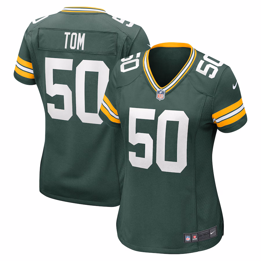 Women's Green Bay Packers Zach Tom Nike Green Player Game Jersey - Puhuasuan