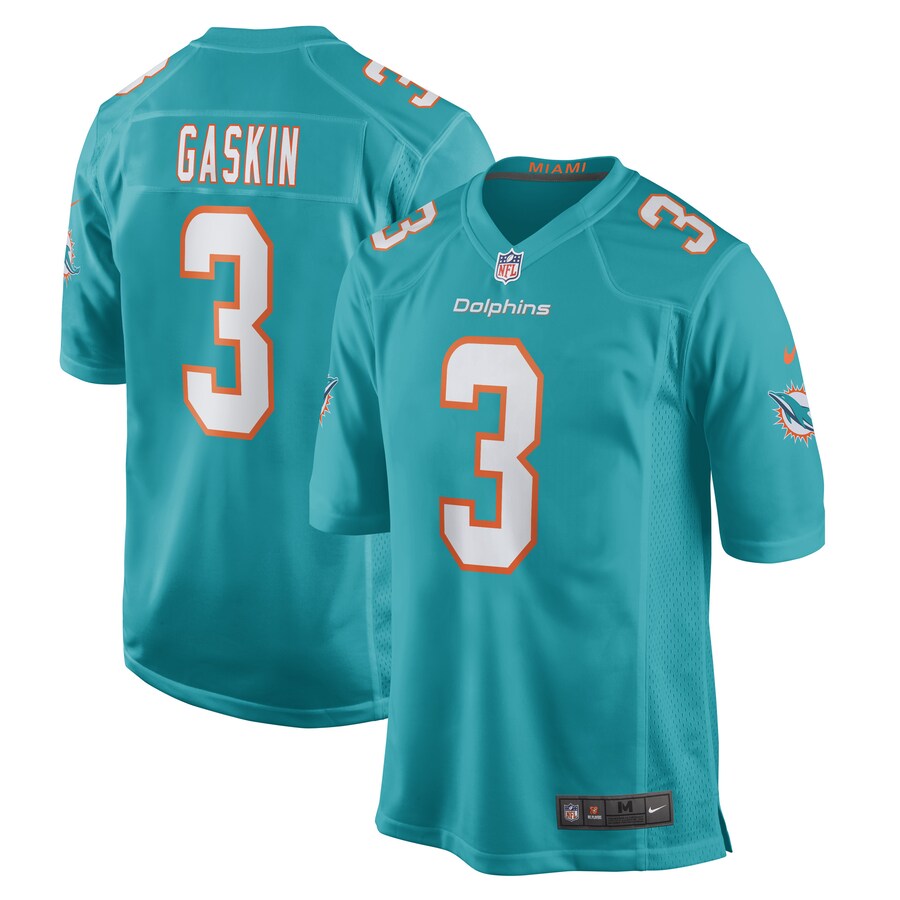 Men's Miami Dolphins Myles Gaskin Nike Aqua Game Player Jersey - Puhuasuan