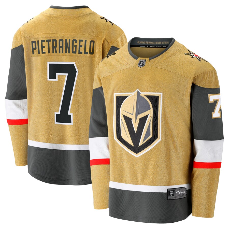 Men's Vegas Golden Knights Alex Pietrangelo Fanatics Gold Home Breakaway Jersey - Puhuasuan