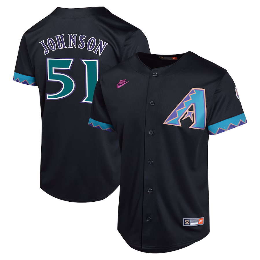 Youth Arizona Diamondbacks Randy Johnson Nike Black Cooperstown Collection Limited Player Jersey - Puhuasuan