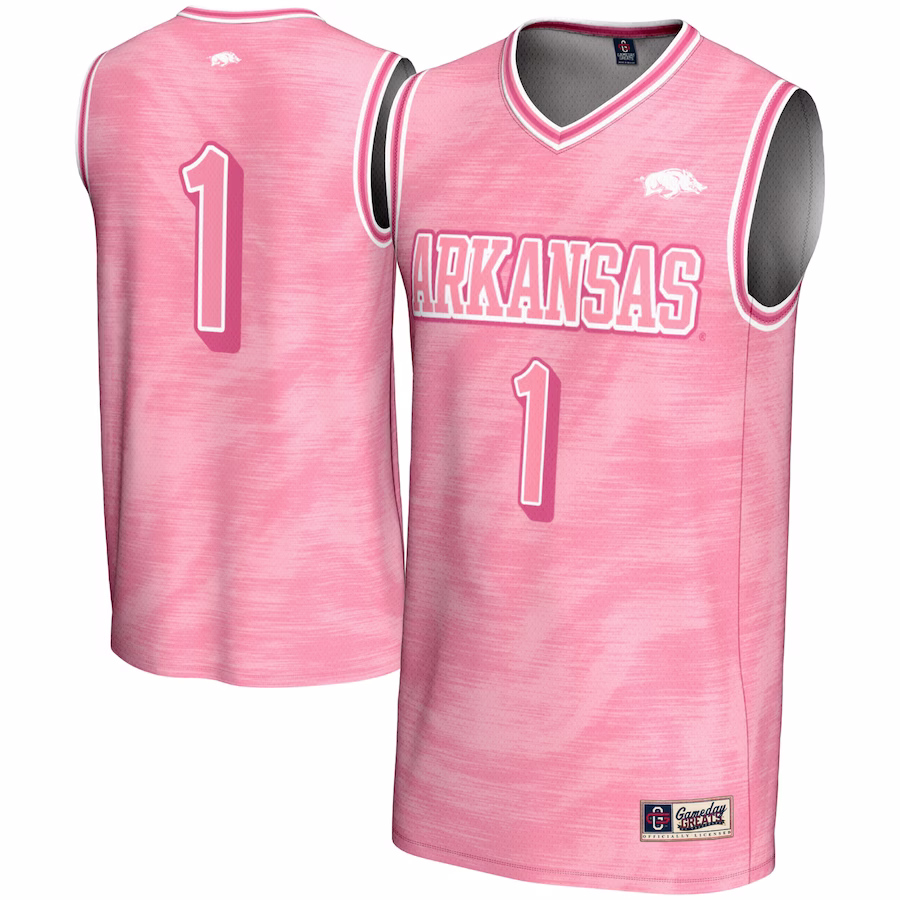 #1 Arkansas Razorbacks GameDay Greats Youth Lightweight Basketball Jersey - Pink - Puhuasuan