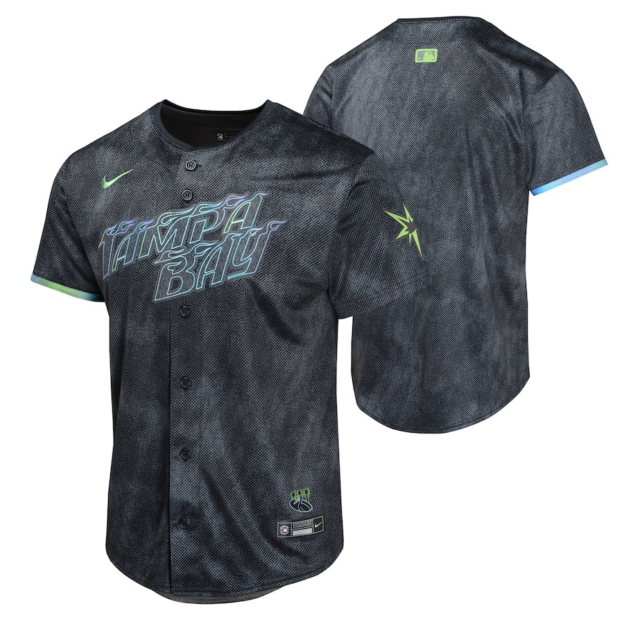 Men's Tampa Bay Rays Nike Charcoal 2024 City Connect Elite Jersey - Puhuasuan