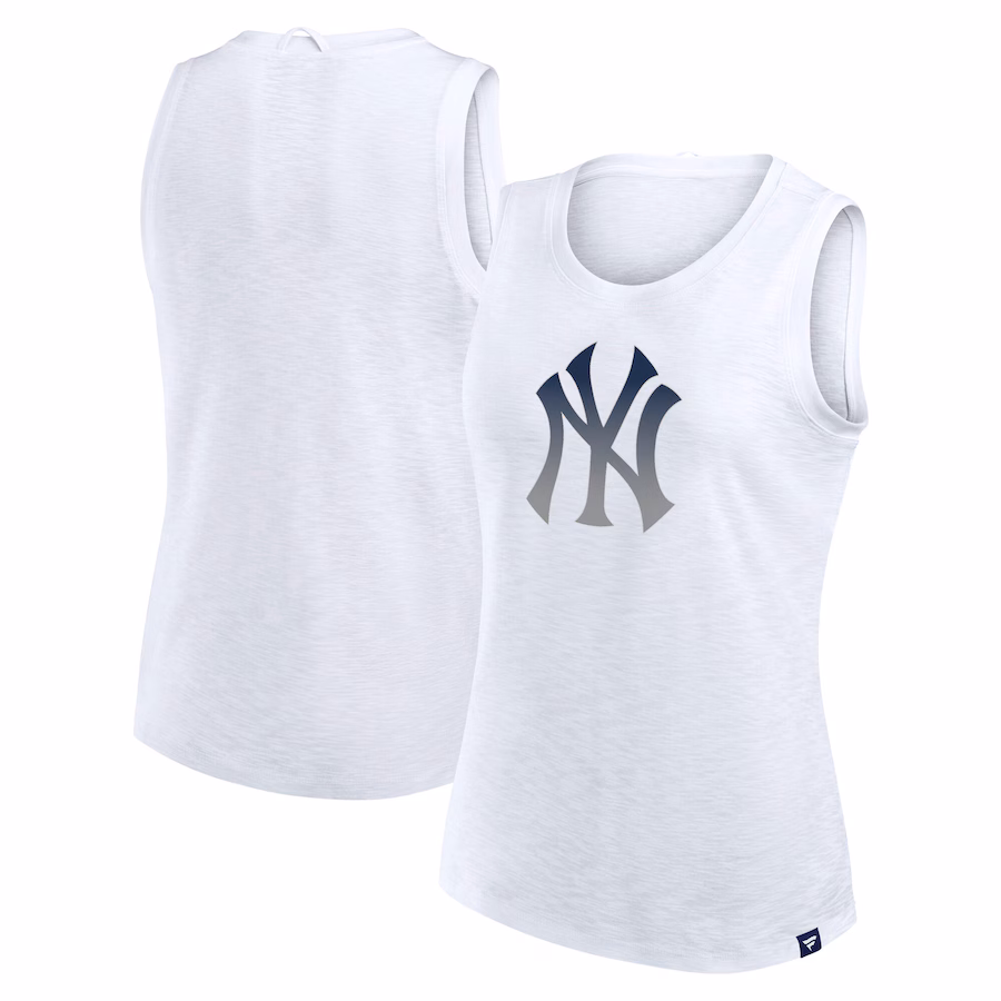Women's New York Yankees Fanatics White Activate Slub Tank Top - Puhuasuan