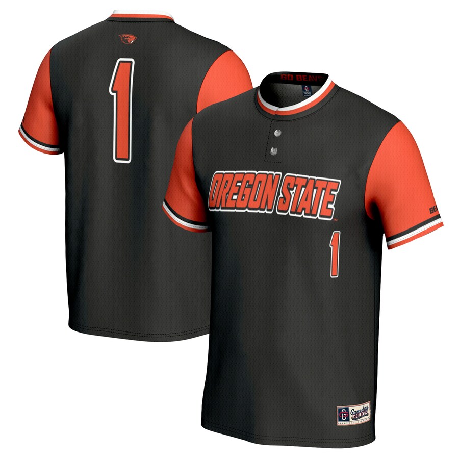 #1 Oregon State Beavers GameDay Greats Youth Softball Fashion Jersey - Black - Puhuasuan