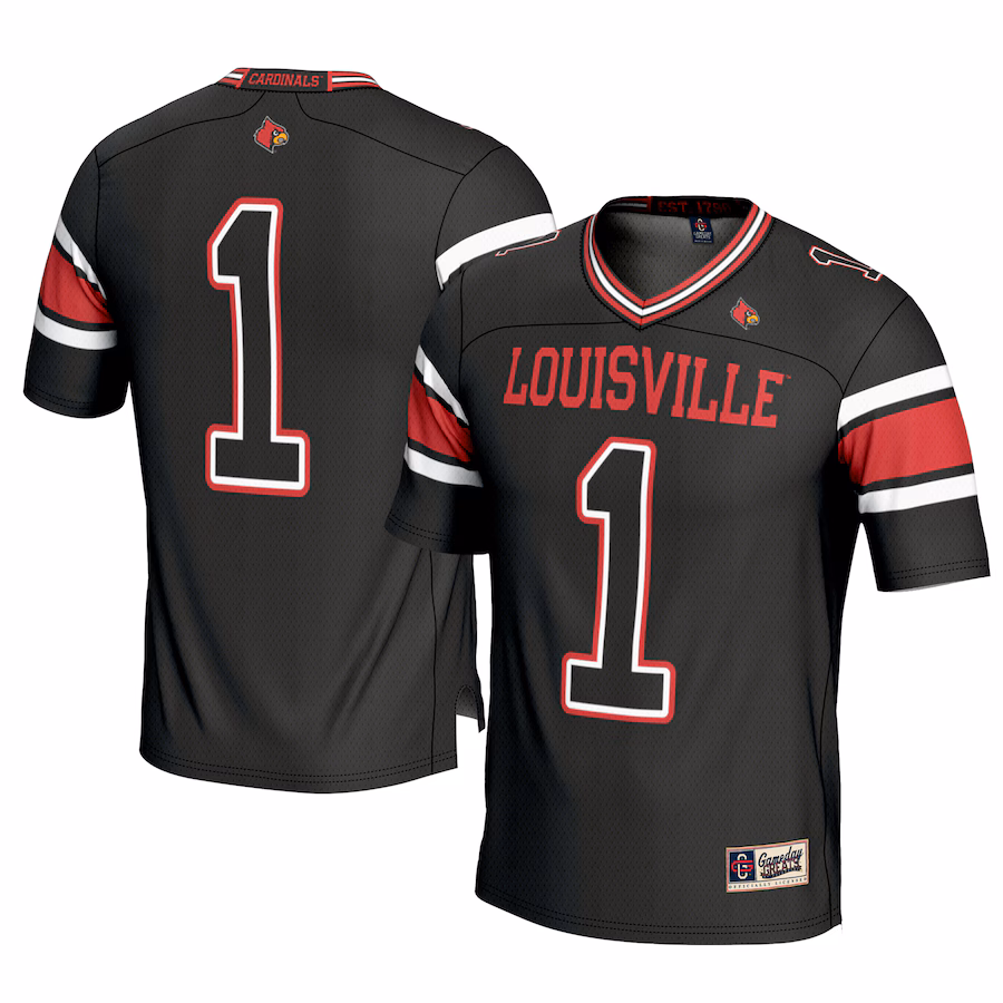 Youth GameDay Greats #1 Black Louisville Cardinals Football Jersey - Puhuasuan