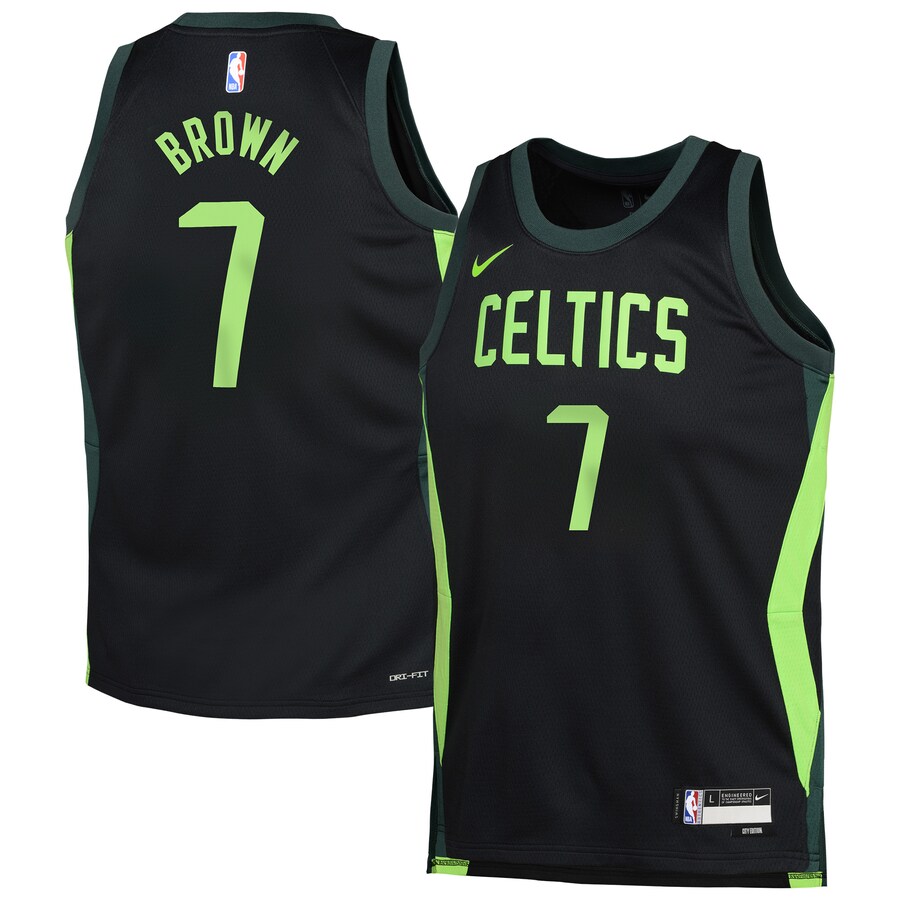 Youth Boston Celtics Jaylen Brown Nike Black 2024/25 Swingman Player Jersey - City Edition - Puhuasuan