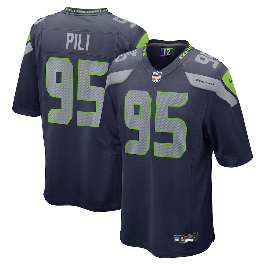 Men's Seattle Seahawks Brandon Pili Nike College Navy Team Game Jersey - Puhuasuan
