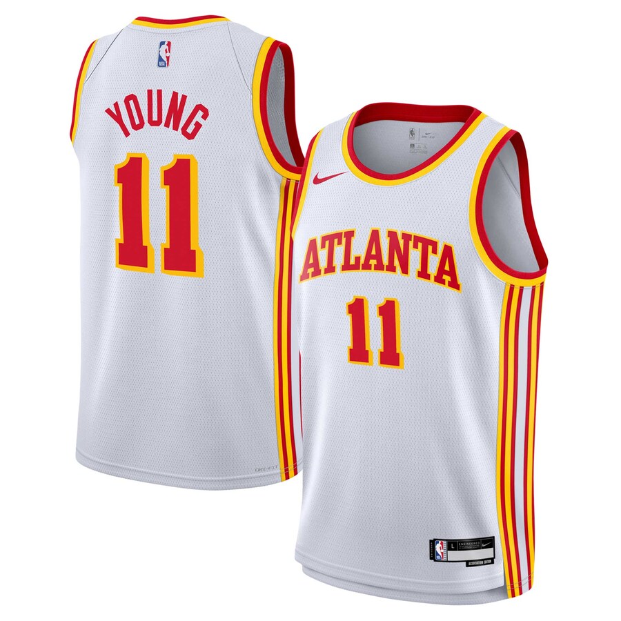 Youth Atlanta Hawks Trae Young Nike White Swingman Jersey - Association Edition - Puhuasuan