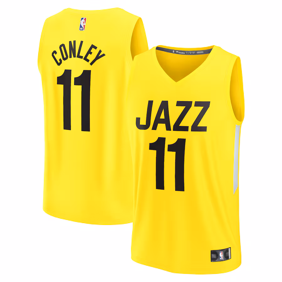 Men's Utah Jazz Mike Conley Fanatics Yellow Fast Break Replica Jersey - Icon Edition - Puhuasuan