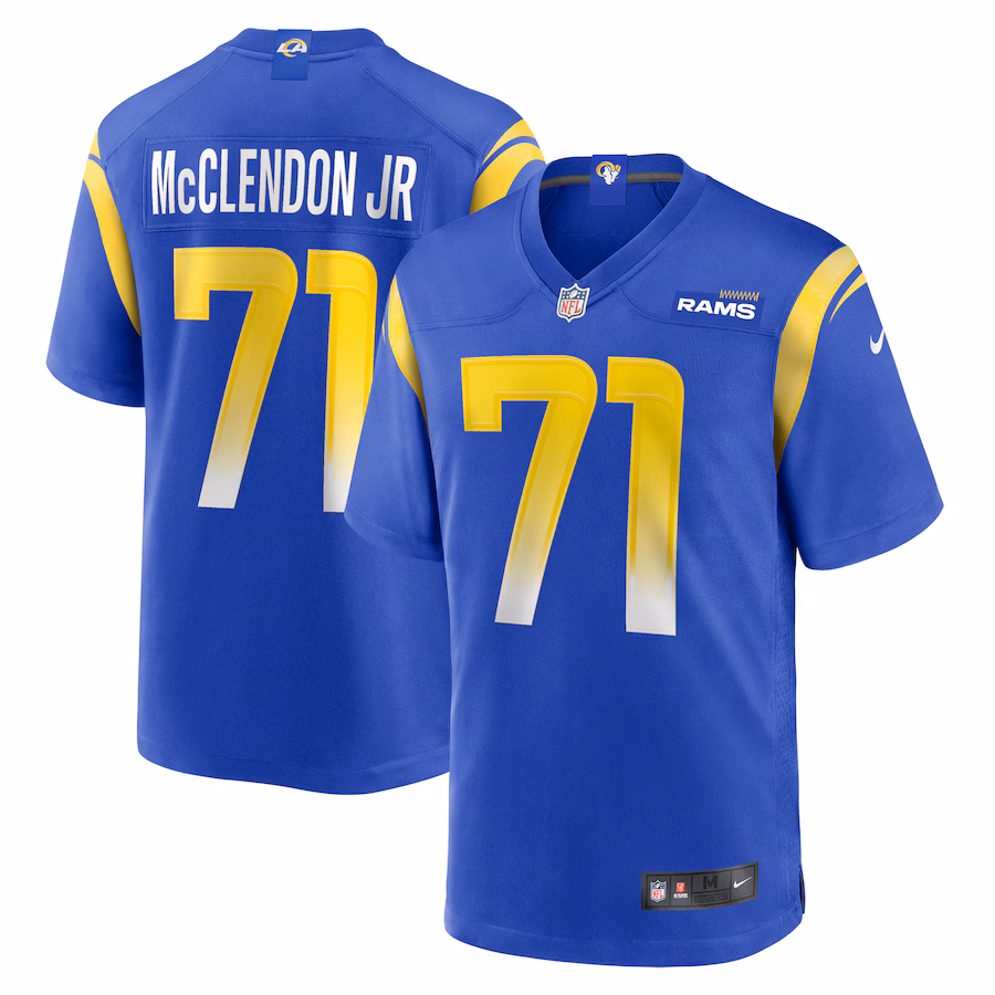 Men's Los Angeles Rams Warren McClendon Jr. Nike Royal Team Game Jersey - Puhuasuan