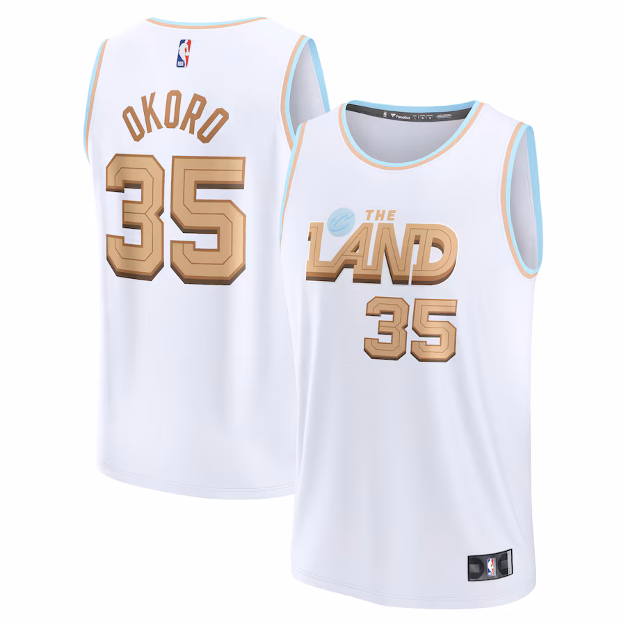 Men's Cleveland Cavaliers Isaac Okoro Fanatics White Fastbreak Jersey - City Edition - Puhuasuan