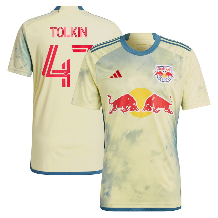 Men's New York Red Bulls John Tolkin adidas Yellow 2023 Daniel Patrick Kit Replica Jersey - Puhuasuan
