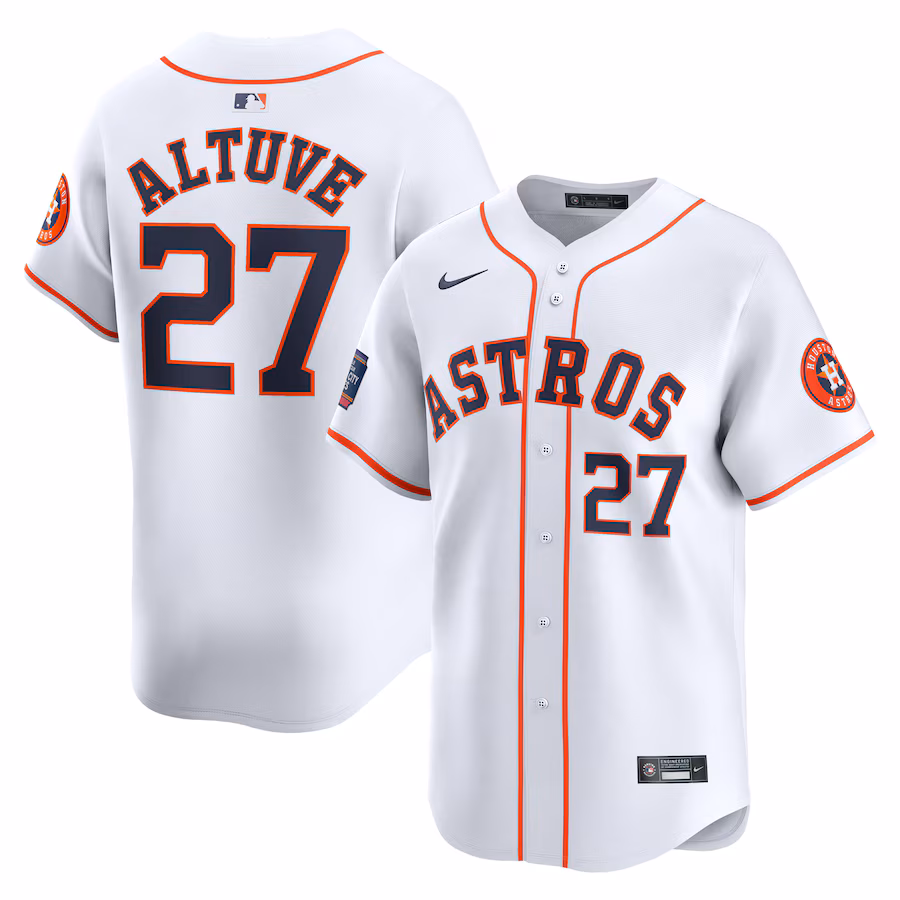 Men's Houston Astros Jose Altuve Nike White 2024 MLB World Tour Mexico City Series Home Limited Player Jersey - Puhuasuan