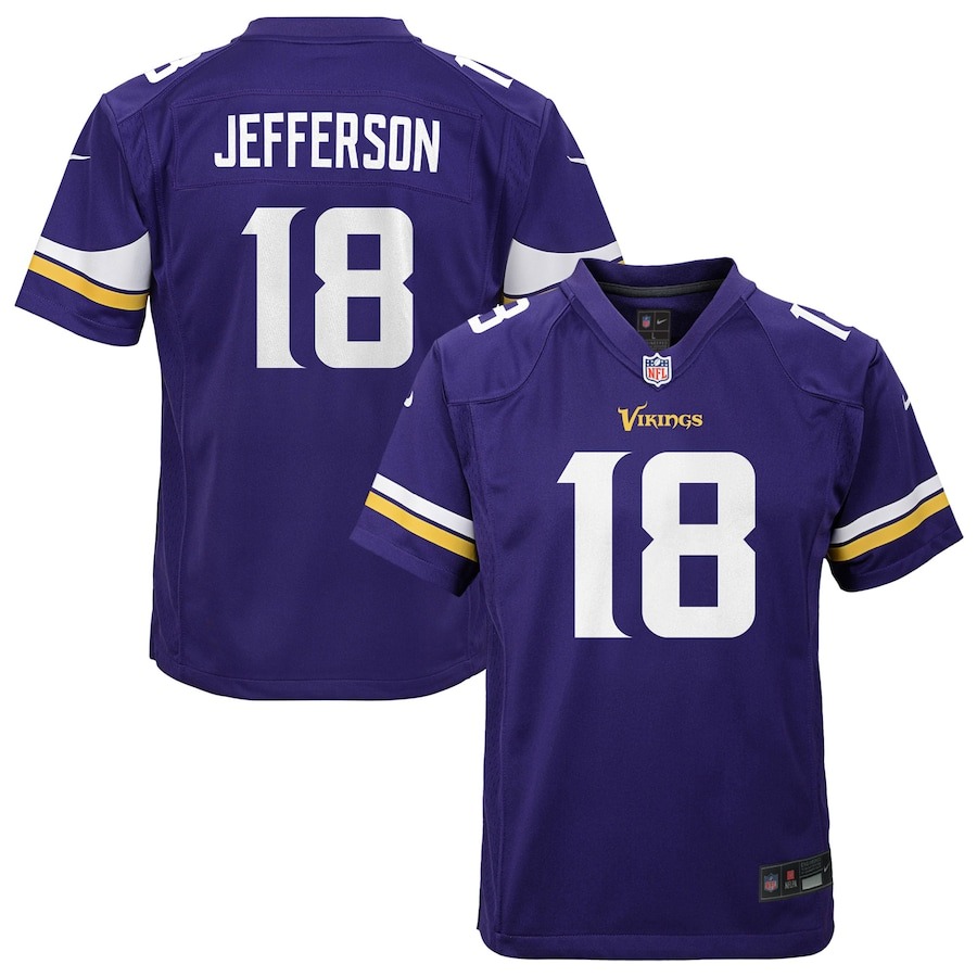 Youth Minnesota Vikings Justin Jefferson Nike Purple Game Jersey - Puhuasuan