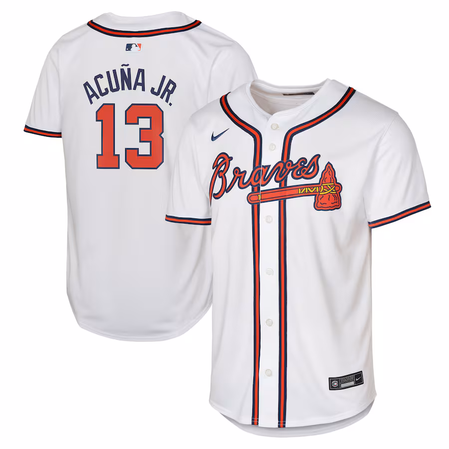 Youth Atlanta Braves Ronald Acuña Jr. Nike White Home Limited Player Jersey - Puhuasuan