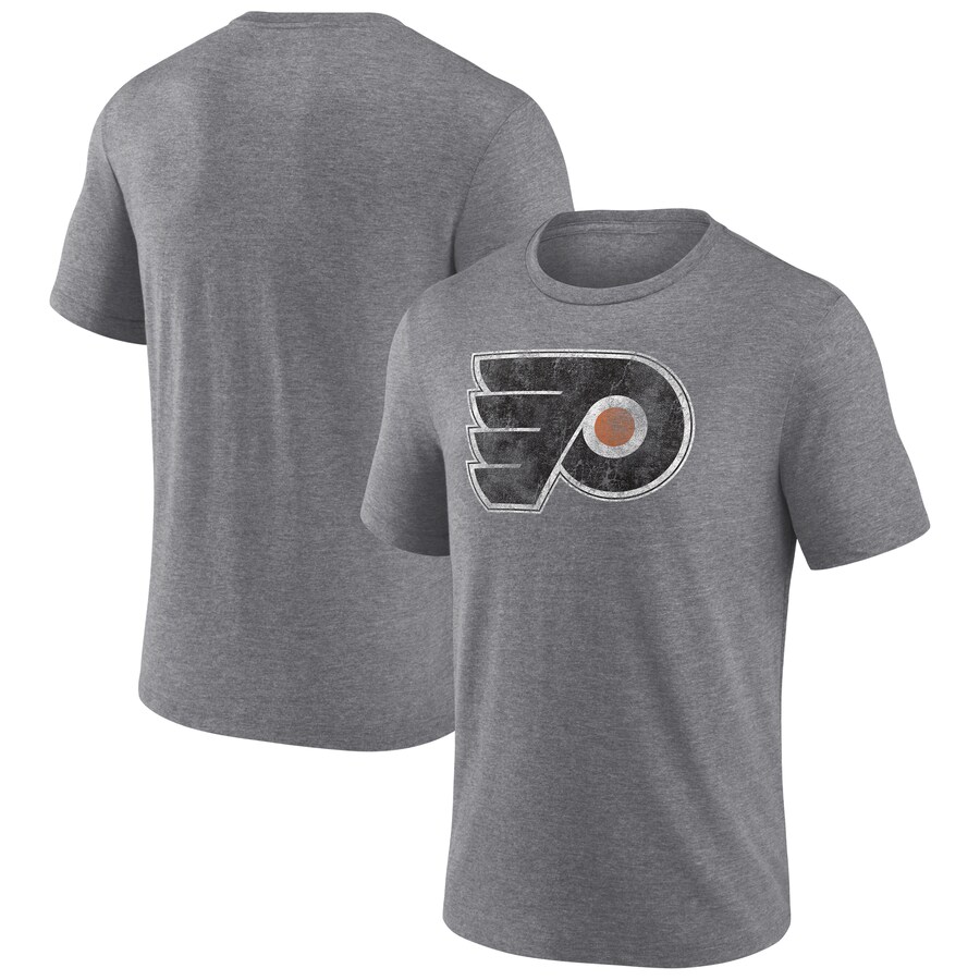 Men's Philadelphia Flyers Heather Gray Wraparound Tri-Blend T-Shirt - Puhuasuan