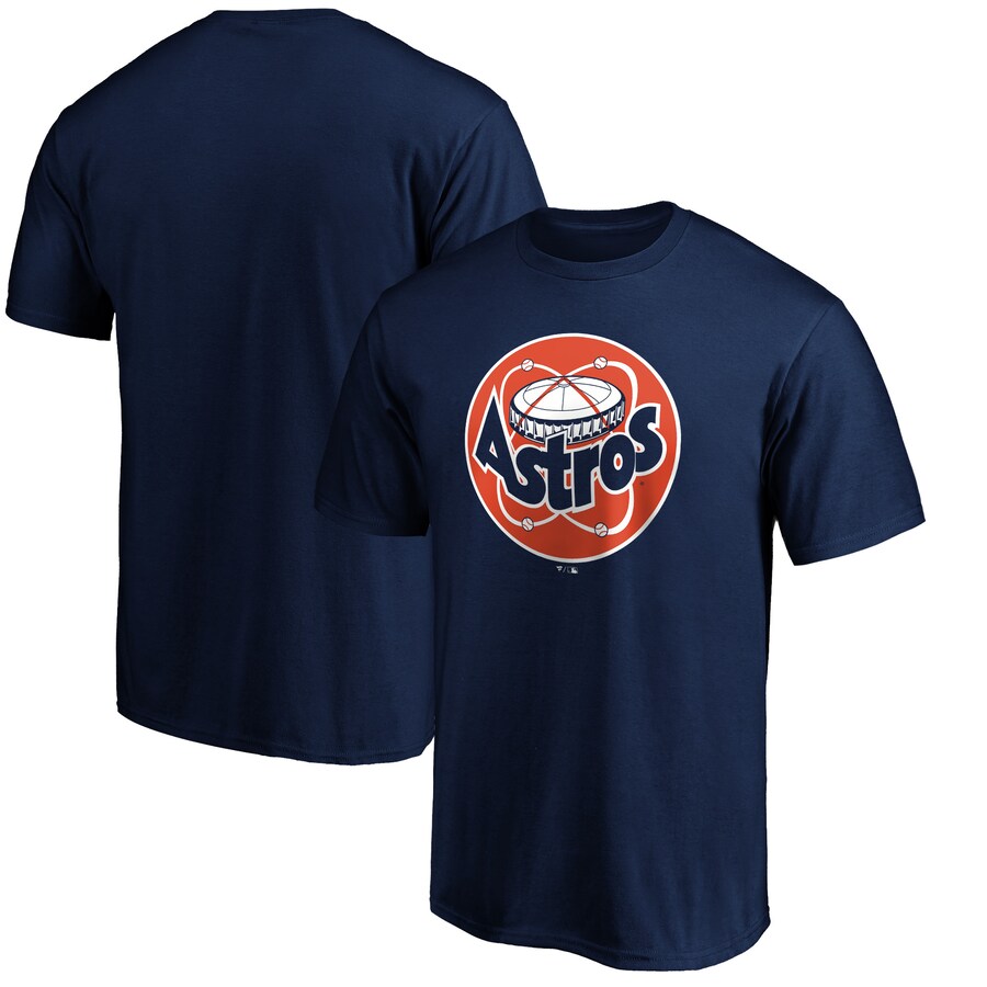 Men's Houston Astros Navy Cooperstown Collection Huntington Logo T-Shirt - Puhuasuan