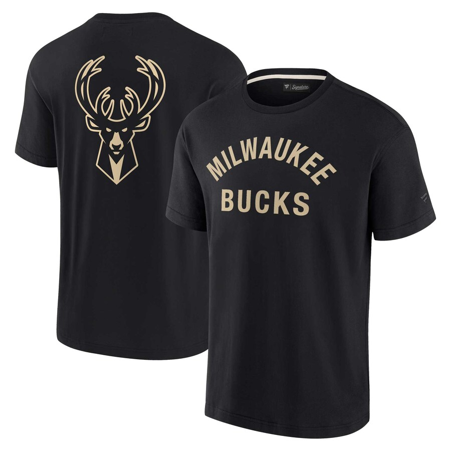 Unisex Milwaukee Bucks Fanatics Black Elements Super Soft Short Sleeve T-Shirt - Puhuasuan