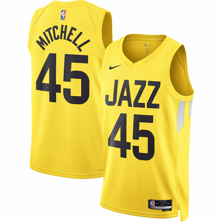 Unisex Utah Jazz Donovan Mitchell Nike Gold Swingman Jersey - Icon Edition - Puhuasuan