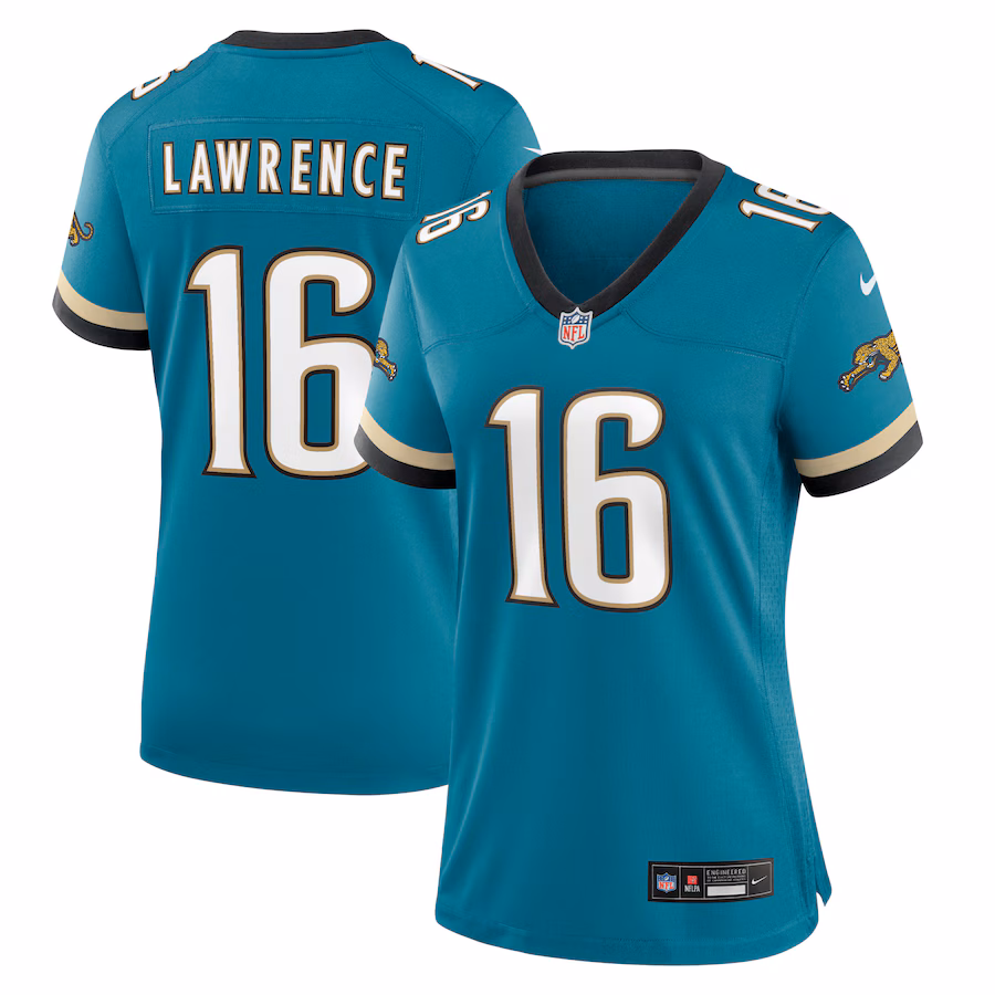 Women's Jacksonville Jaguars Trevor Lawrence Nike Teal Prowler Throwback Game Jersey - Puhuasuan