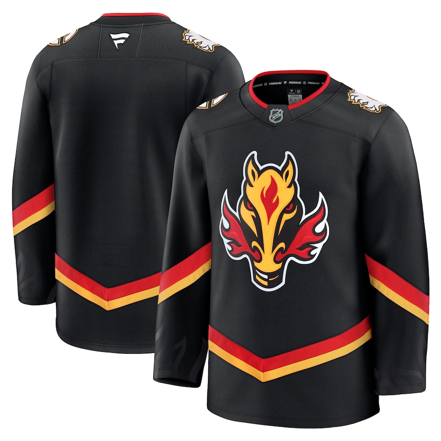 Men's Calgary Flames Fanatics Black Alternate Premium Jersey - Puhuasuan
