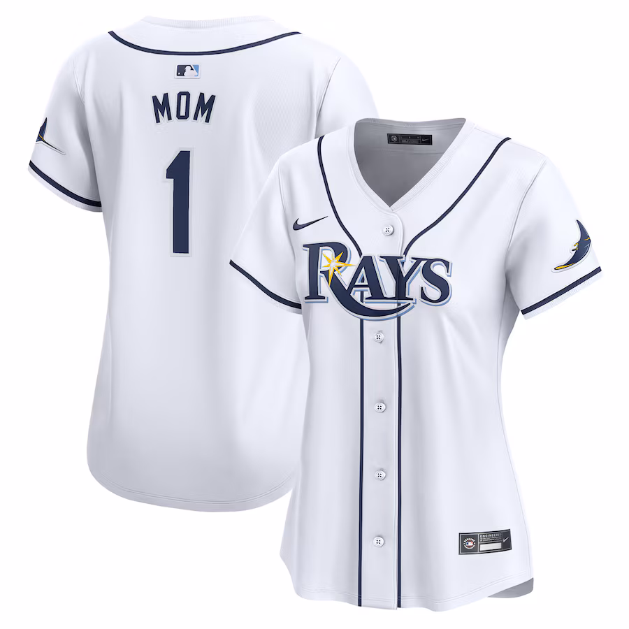 Women's Tampa Bay Rays Nike White #1 Mom Home Limited Jersey - Puhuasuan