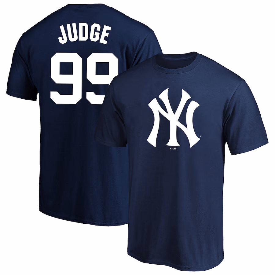 Men's New York Yankees Aaron Judge Navy Big & Tall Name & Number T-Shirt - Puhuasuan
