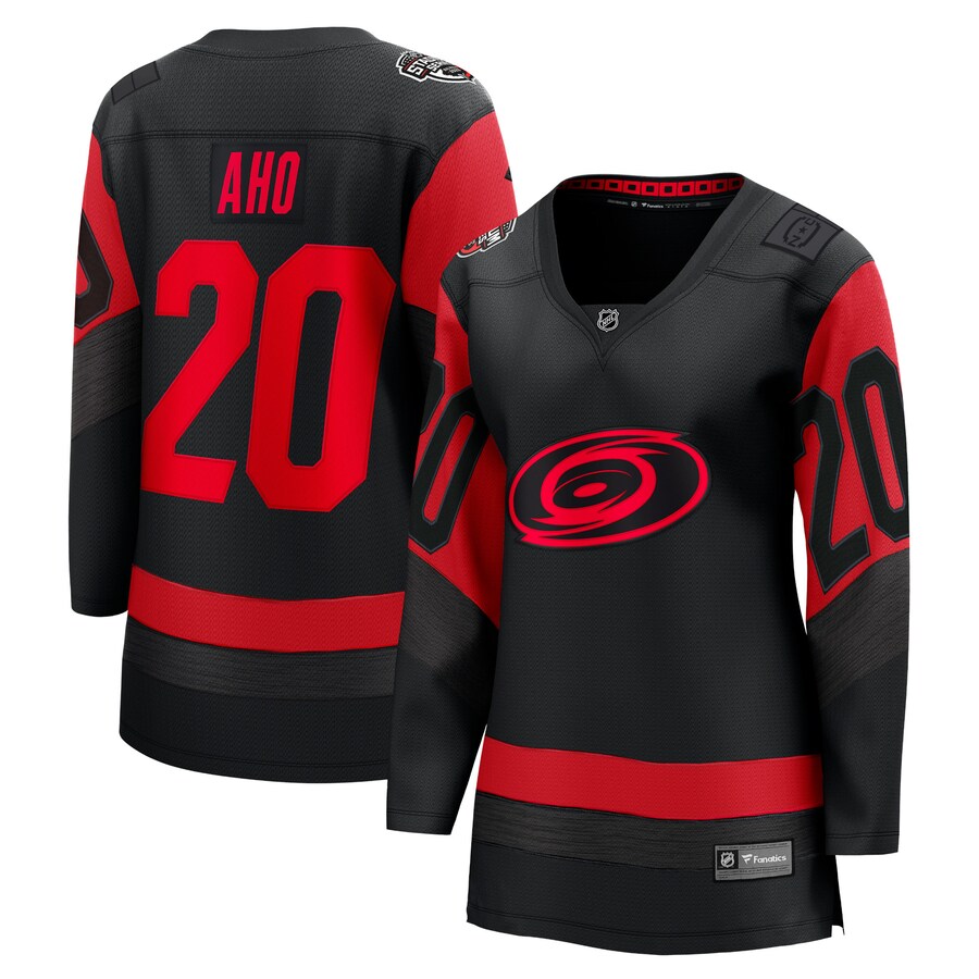 Women's Carolina Hurricanes Sebastian Aho Fanatics Branded Black 2023 NHL Stadium Series Breakaway Player Jersey - Puhuasuan