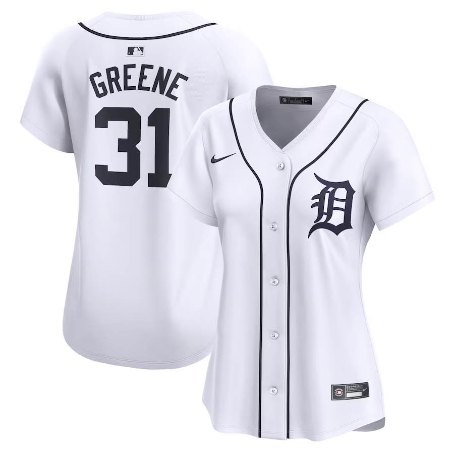 Women's Detroit Tigers Riley Greene Nike White Home Limited Player Jersey - Puhuasuan