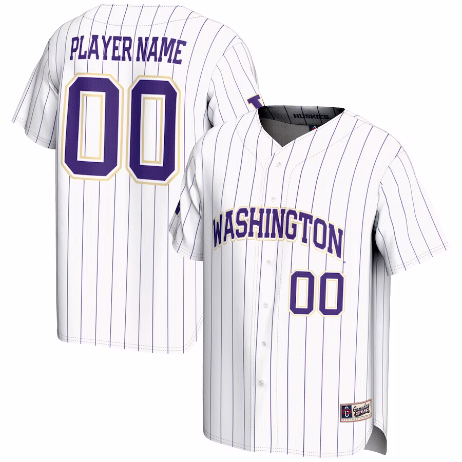 Washington Huskies GameDay Greats NIL Pick-A-Player Lightweight Baseball Jersey - White - Puhuasuan